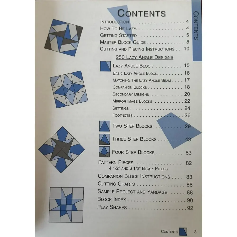 Lazy And Lovin' It Step by Step 250 Lazy‎ Angle Blocks Quilt Book Joan Hawley